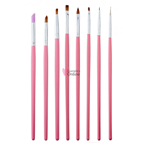 Pensule pentru constructie unghii pictura si decor, 8 bucati PNS10